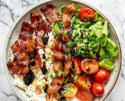 Healthy cottage cheese dinner bowls with fresh ingredients for low carb meals