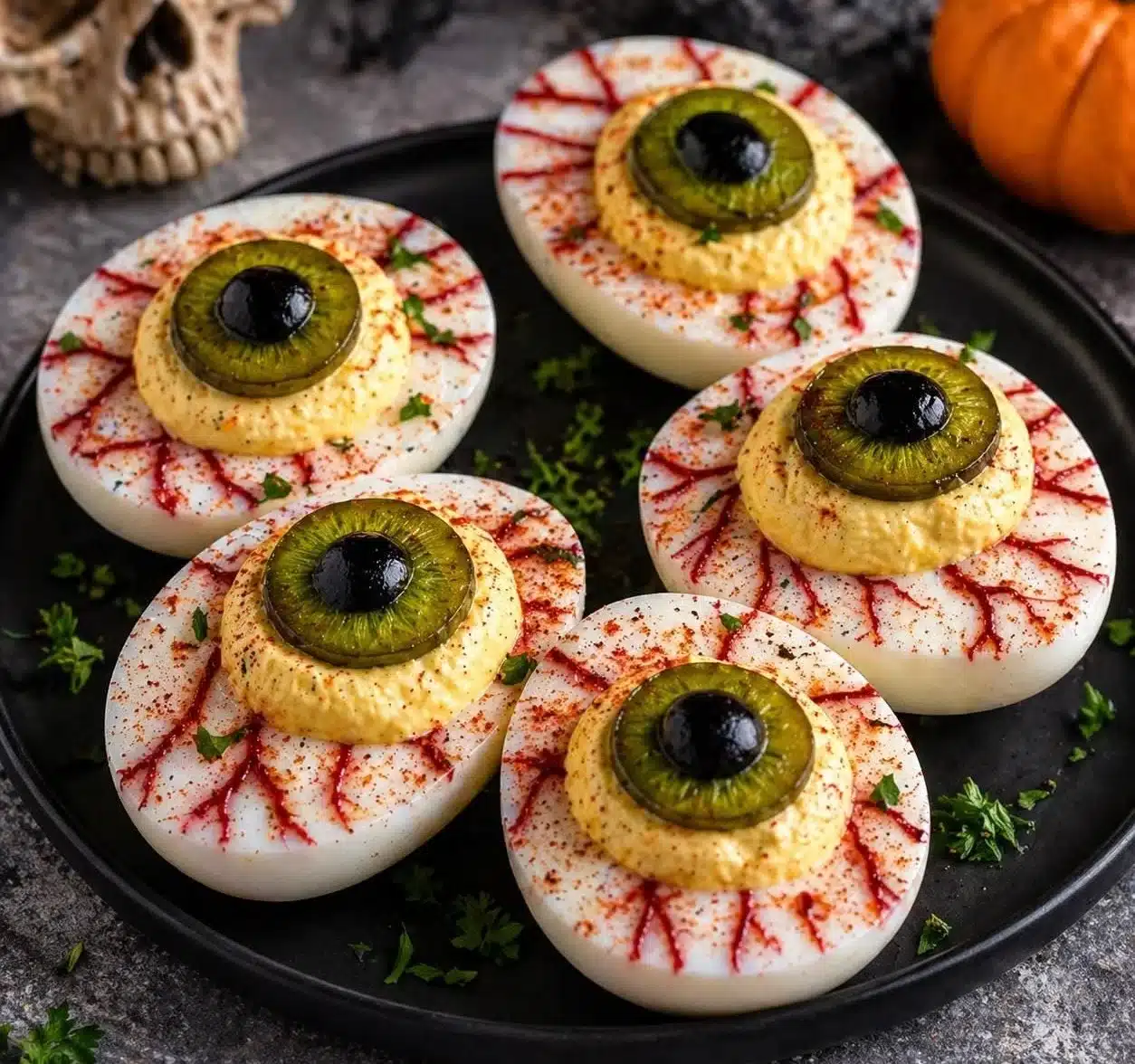 Halloween Deviled Eggs Recipe PDF Creepy Deviled Spooky Party Appetizer, Printable Download