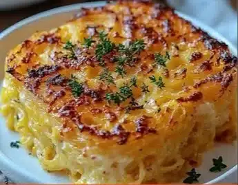 Looking for a low-carb, comforting meal? This Healthy Spaghetti Squash Au Gratin is the perfect answer! A cheesy, satisfying dish!