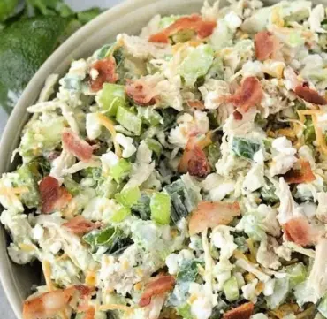 Low Carb Jalapeno Popper Salad featuring chicken and cottage cheese.