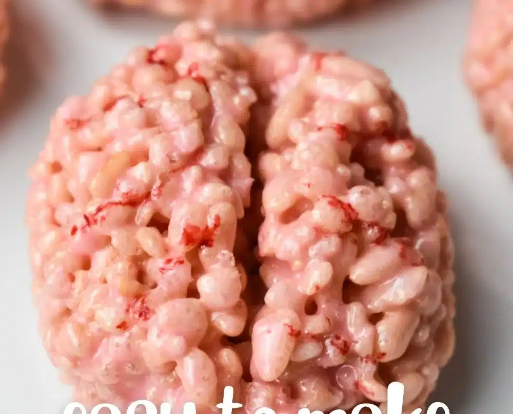 Halloween-themed Marshmallow Rice Krispies Bubbles shaped like brains