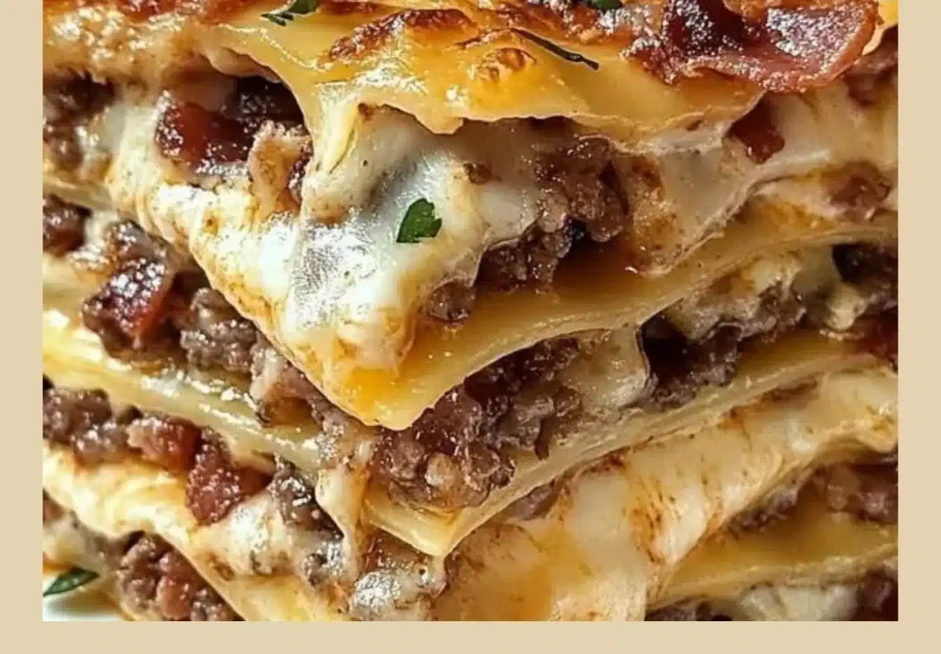 Parmesan garlic bacon cheeseburger lasagna
