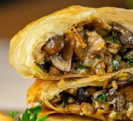 Vegetarian Strudel with Mushrooms and Leeks Recipe